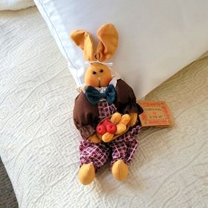Papel Stuffed Bunny Holding Food Basket